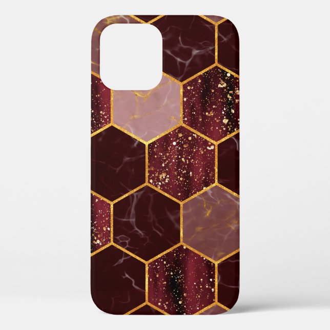 Marble hexagon seamless texture with gold Case-Mate iPhone case (Back)
