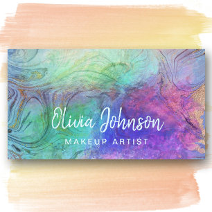 Marble Holographic Opal Stone Business Card