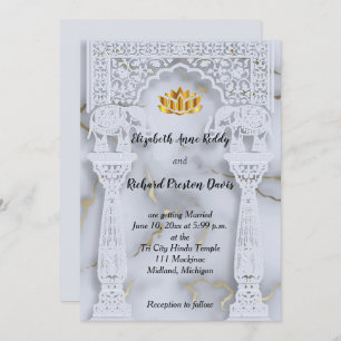 Marble Indian Hindu Wedding Invitation