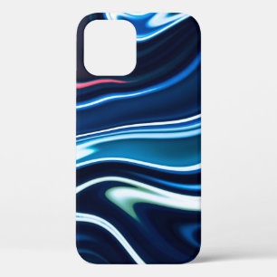 Marble ink colourful. Blue marble pattern texture  iPhone 12 Case