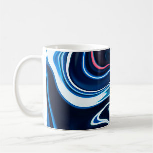 Marble ink colourful. Blue marble pattern texture Coffee Mug