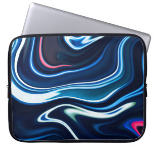 Marble ink colourful. Blue marble pattern texture  Laptop Sleeve
