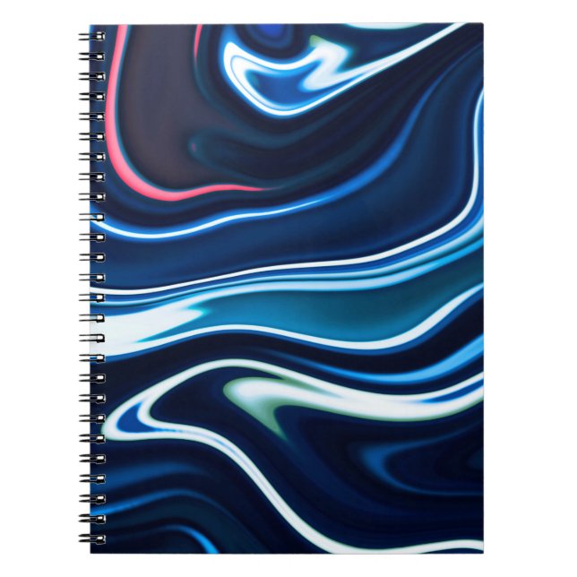 Marble ink colourful. Blue marble pattern texture  Notebook (Front)