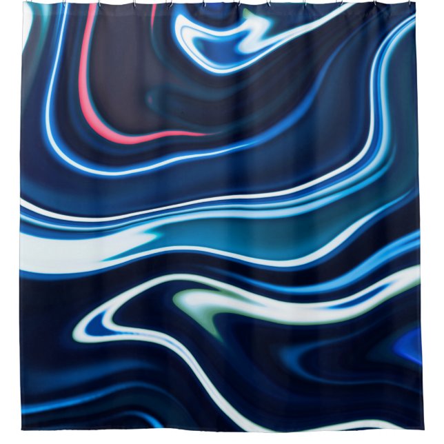 Marble ink colourful. Blue marble pattern texture  Shower Curtain (Front)
