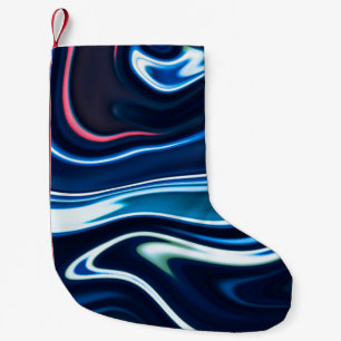 Marble ink colourful. Blue marble pattern texture Small Christmas Stocking