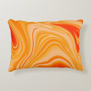 Marble ink colourful. Orange marble pattern of the Decorative Cushion