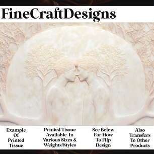 Marble LGBTQ Couple In Love Carving X6 Decoupage Tissue Paper
