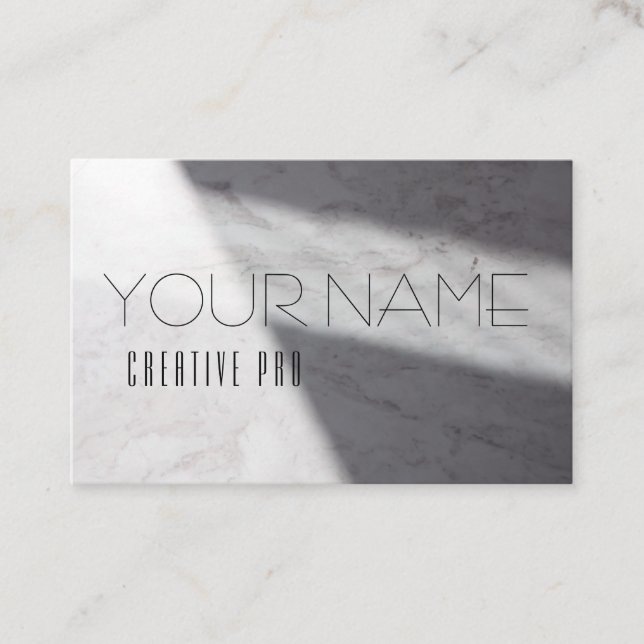 Marble light minimal modern business card (Front)