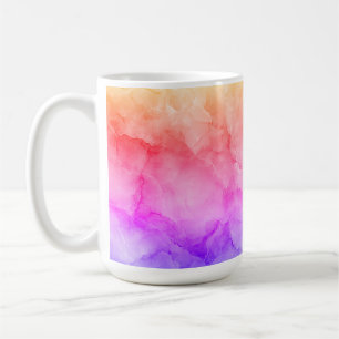 Marble-Like Multicolored Texture in Pink Purple Coffee Mug