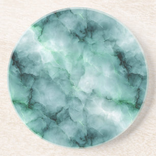 Marble -Like Texture in Light Mint Green Coaster