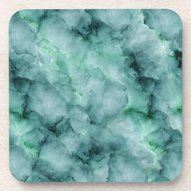 Marble-Like Texture in Mint Green Coaster (Front)