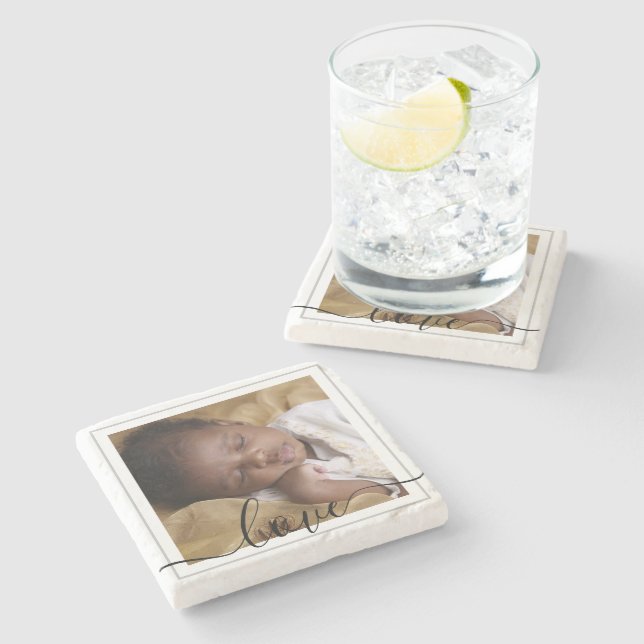 Marble/Lime Stone Coasters - Love Your Own Image (Side)