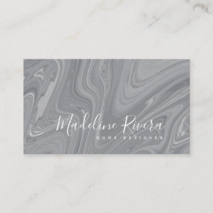 Marble Liquid Agate Style Salon Home Interior Grey Business Card