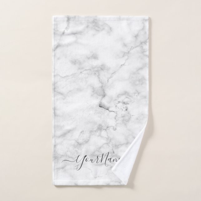 Marble look - elegant personalised hand towel (Hand Towel)