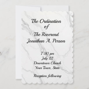 Marble Look Pastor Ordination Invitation