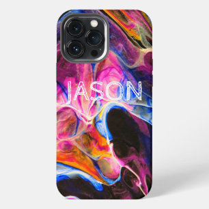 Marble Look Rich Blues Purple Personalised iPhone 13 Pro Max Case