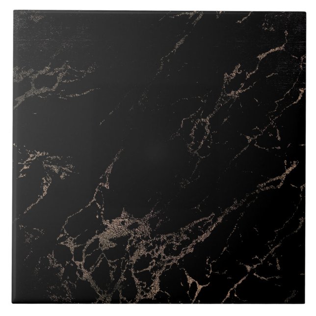 Marble look Rose Gold Black Tile (Front)