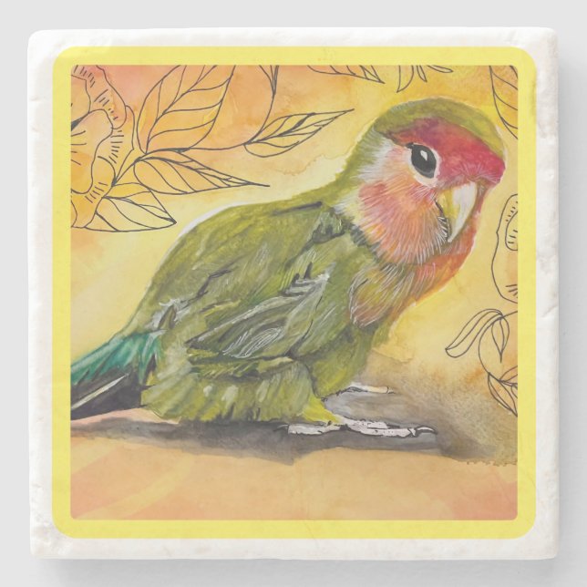 Marble Lovebird Coaster (Front)