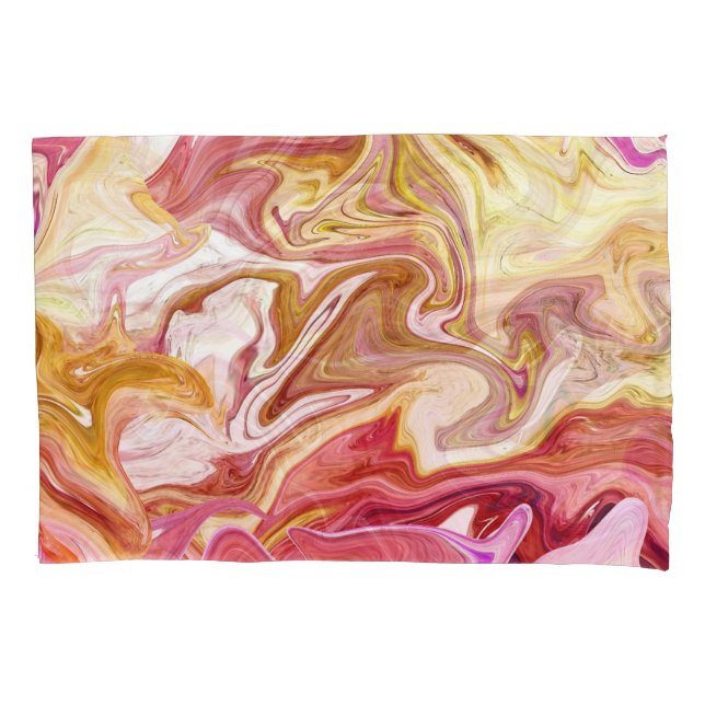 Marble Magic: Colourful Abstract Design Pillowcase (Front)