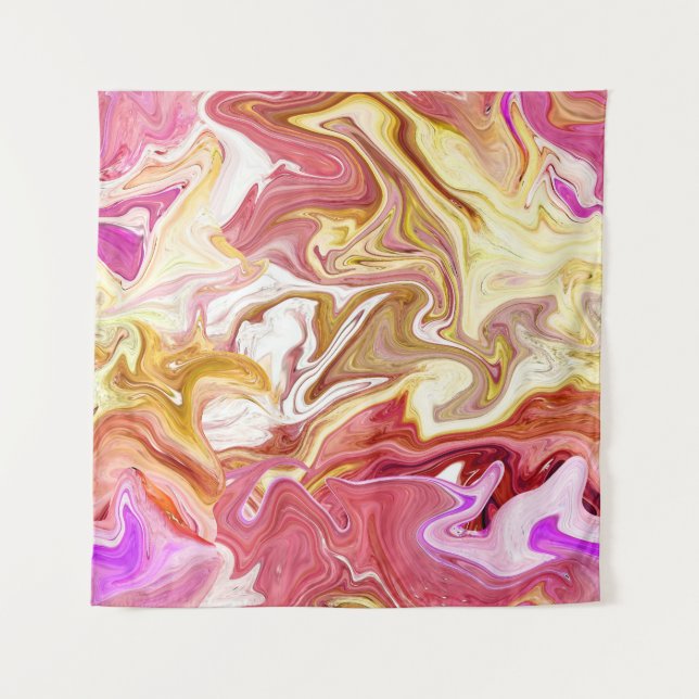 Marble Magic: Colourful Abstract Design Tapestry (Front)