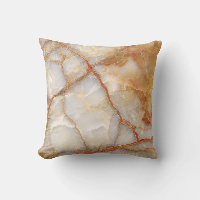 Marble Majesty: Glossy Elegance Cushion (Front)