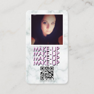 Marble Makeup Salon QR Code Photo Business Card