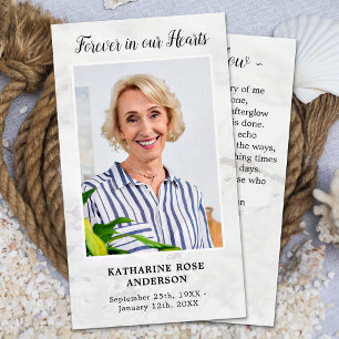 Marble Memorial Sympathy Photo Funeral Prayer Card