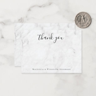 Marble Minimalist Calligraphy Thank You Card