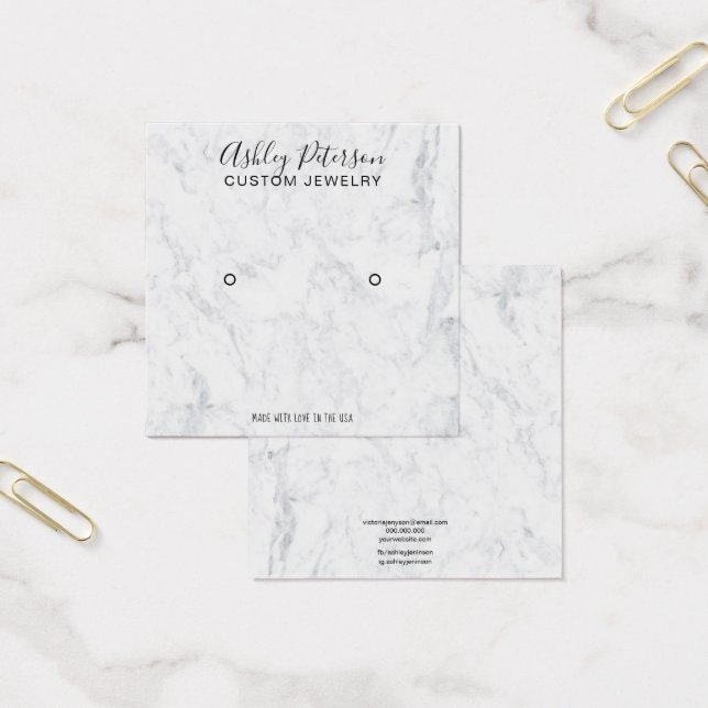 Marble minimalist elegant stud earring display (Office)