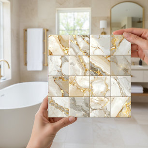 Marble Mix 4x4 Squares Ivory ID1186a Ceramic Tile