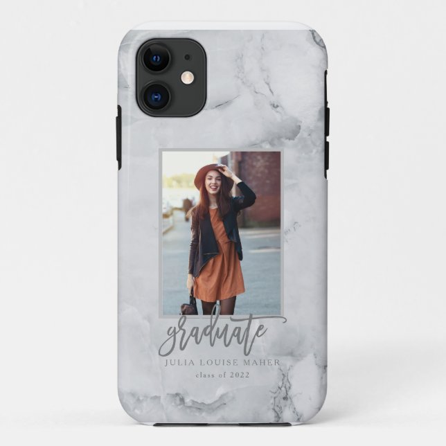 marble modern elegant photo graduate Case-Mate iPhone case (Back)