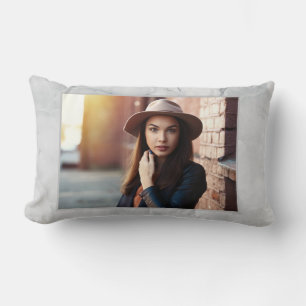 marble modern elegant photo graduate lumbar cushion