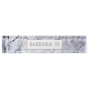 Marble Modern Name Elegant Trendy Business Nameplate