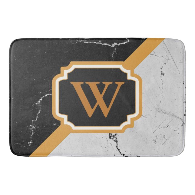 Marble Monogram Bath Mat (Front)