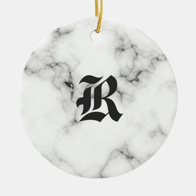Marble monogram ceramic ornament (Front)