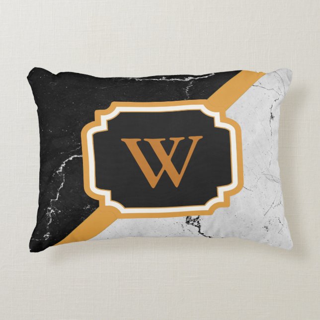 Marble Monogram Decorative Cushion (Front)