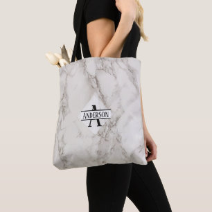 Marble MONOGRAM Grey Tote - All Occasions Custom Bag