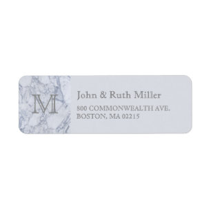 Marble Monogram Return Address Labels