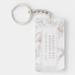 Marble Motel Hotel Business Key Ring