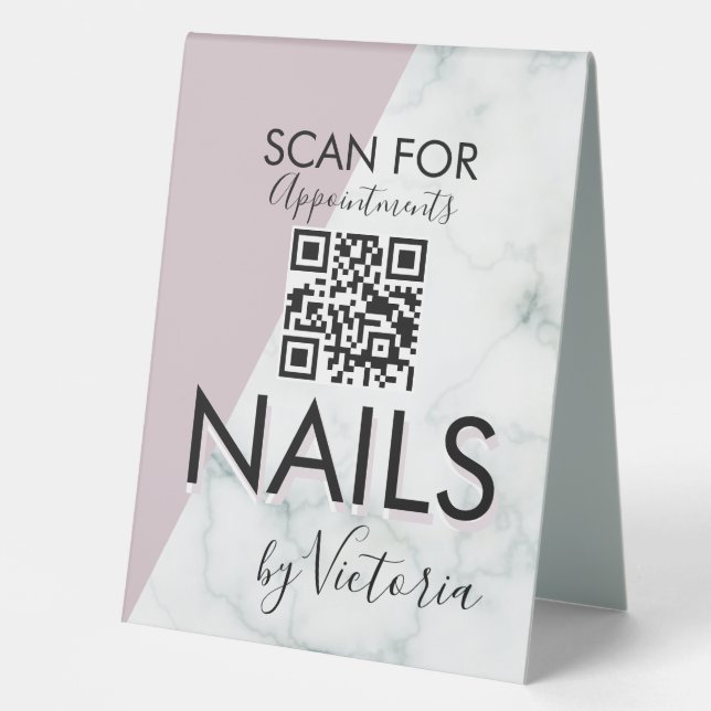 Marble Nail Salon Appointments QR Code   (Front)
