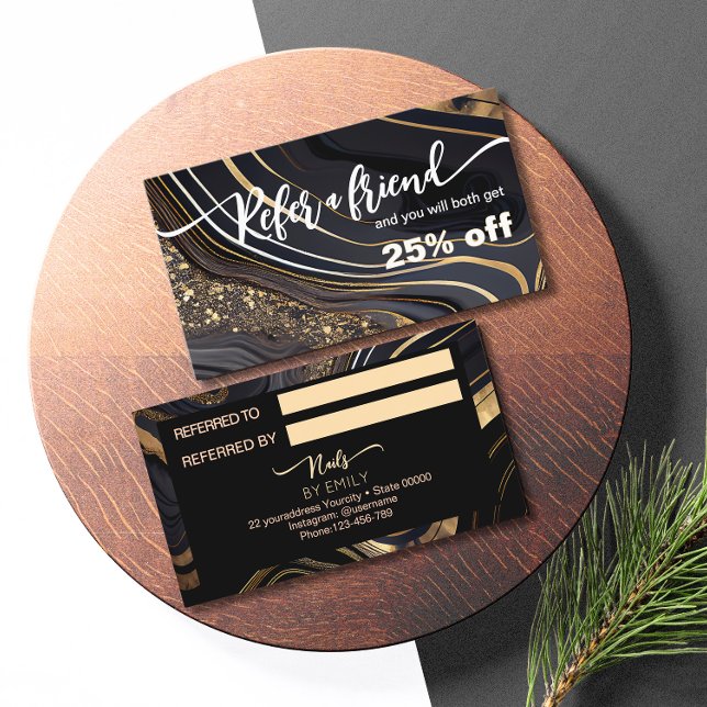 Marble nail salon  Refer a friend  Referral Card (Creator Uploaded)