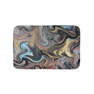Marble Nature Artwork Golden Glitter Bath Mat