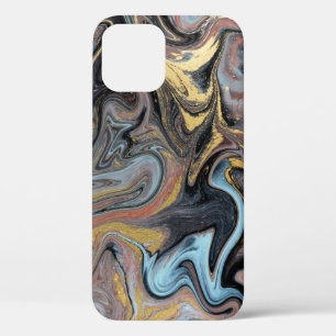 Marble Nature Artwork Golden Glitter iPhone 12 Case