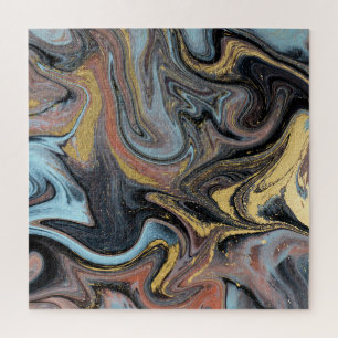 Marble Nature Artwork Golden Glitter Jigsaw Puzzle