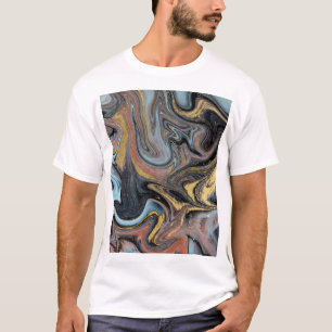 Marble Nature Artwork Golden Glitter T-Shirt