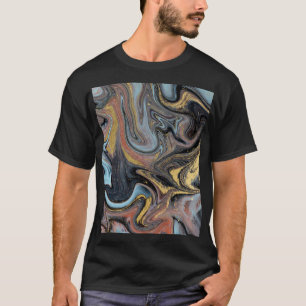 Marble Nature Artwork Golden Glitter T-Shirt
