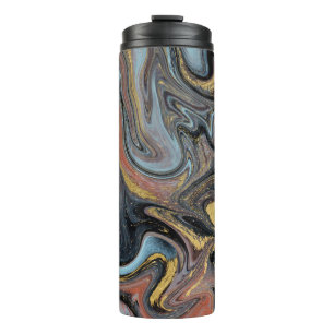 Marble Nature Artwork Golden Glitter Thermal Tumbler