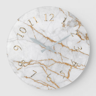 Marble & Old Gold Large Clock