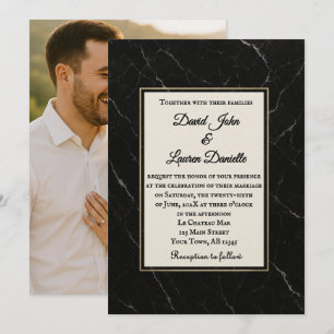 Marble Onyx Photo Wedding Invitation