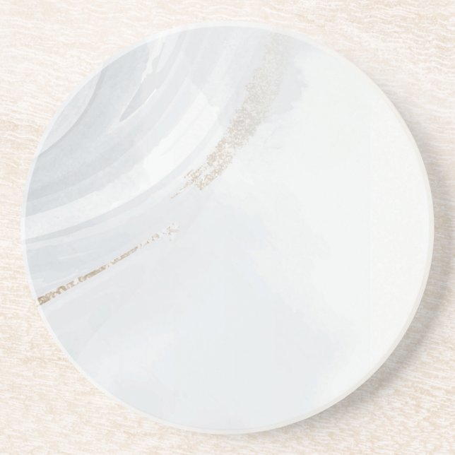 Marble Pastel Stone Texture Glitter Watercolor Coaster (Front)